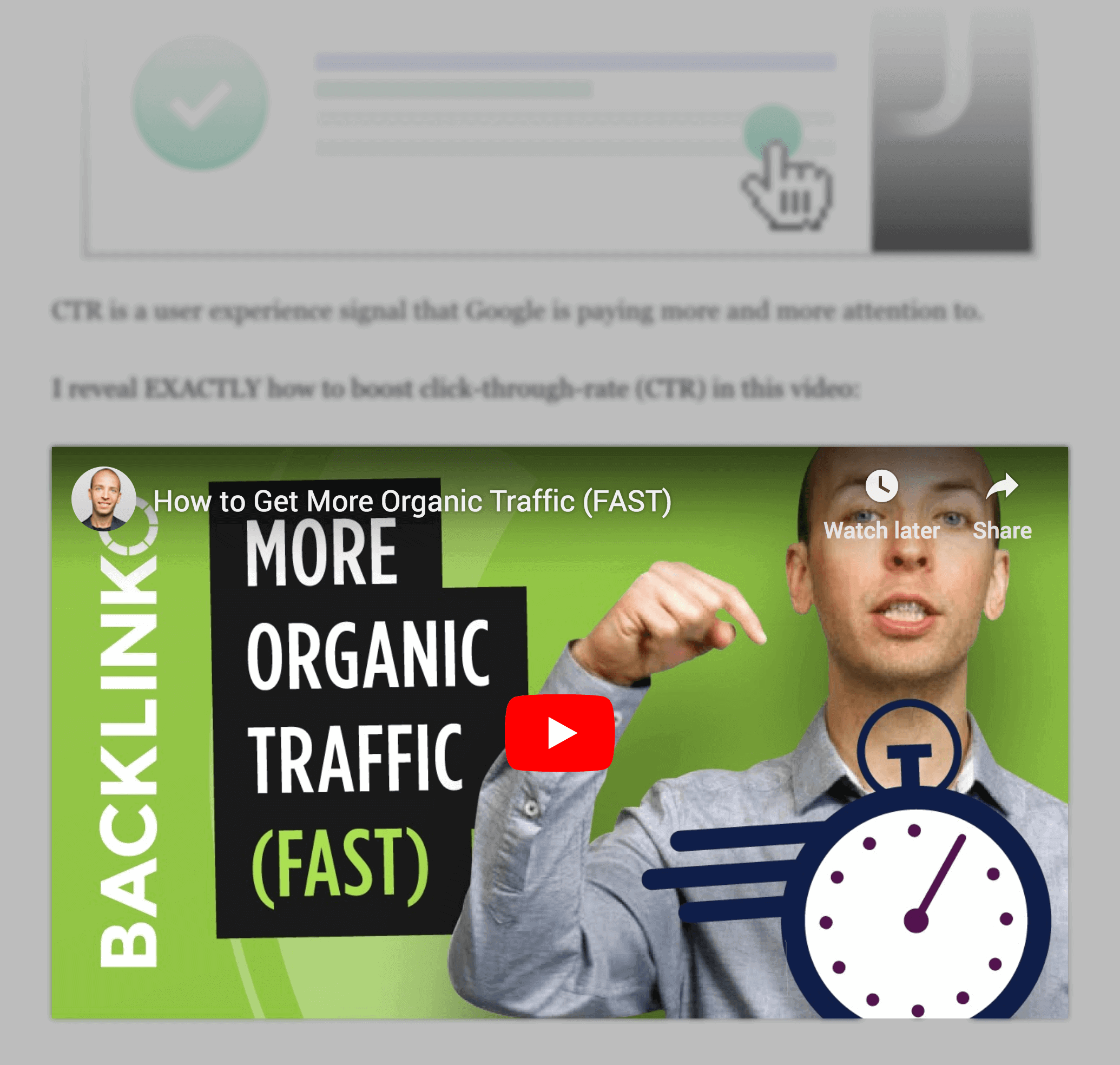 Embedded video on page Embedded video on page