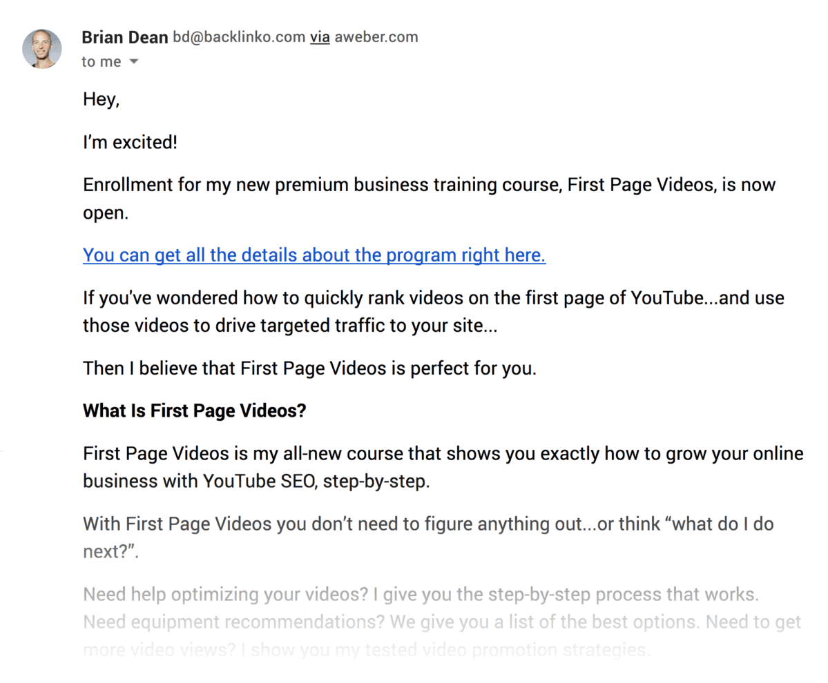 First Page Videos – Announcement email First Page Videos – Announcement email