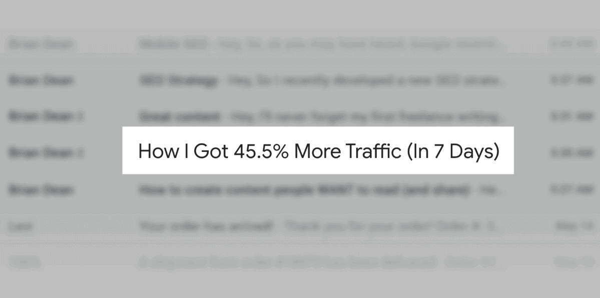 How I got traffic – Subject line How I got traffic – Subject line