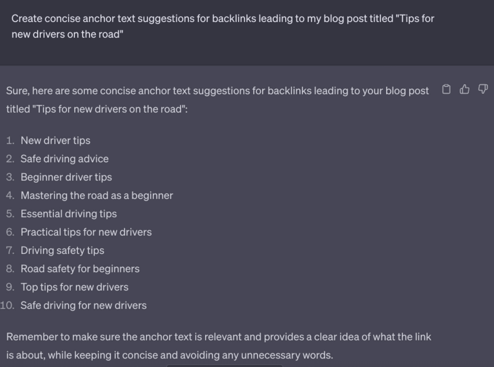 Backlinko chatgpt 37 Anchor text suggestions