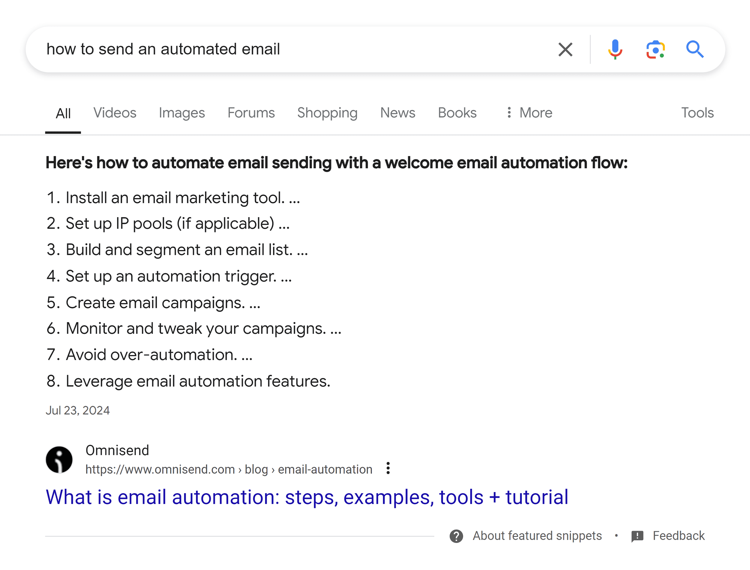 Google SERP – How to send an automated email Google SERP – How to send an automated email