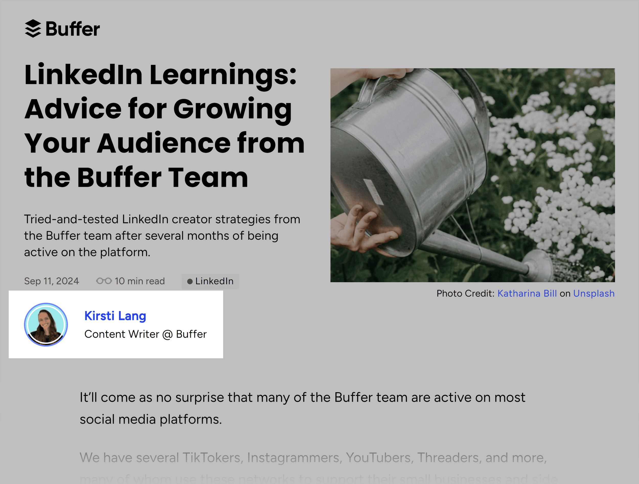 Buffer – Blog author Buffer – Blog author