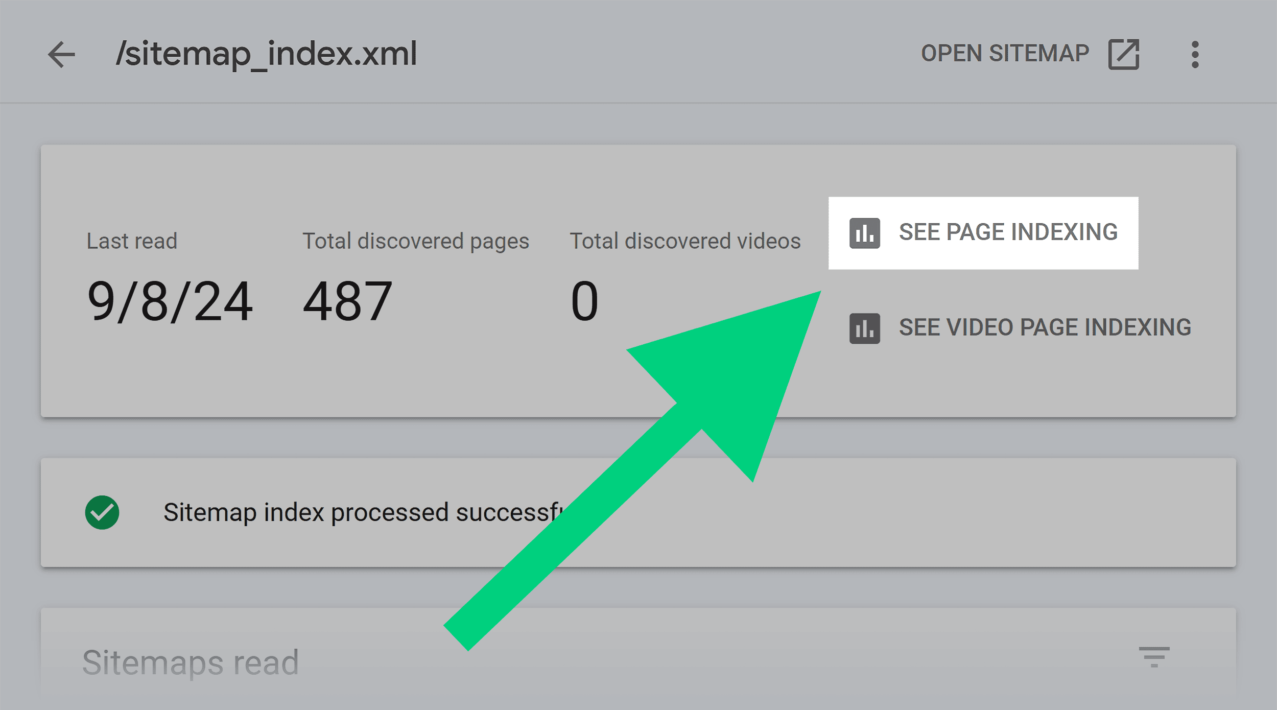 GSC – Sitemap – See page indexing GSC – Sitemap – See page indexing