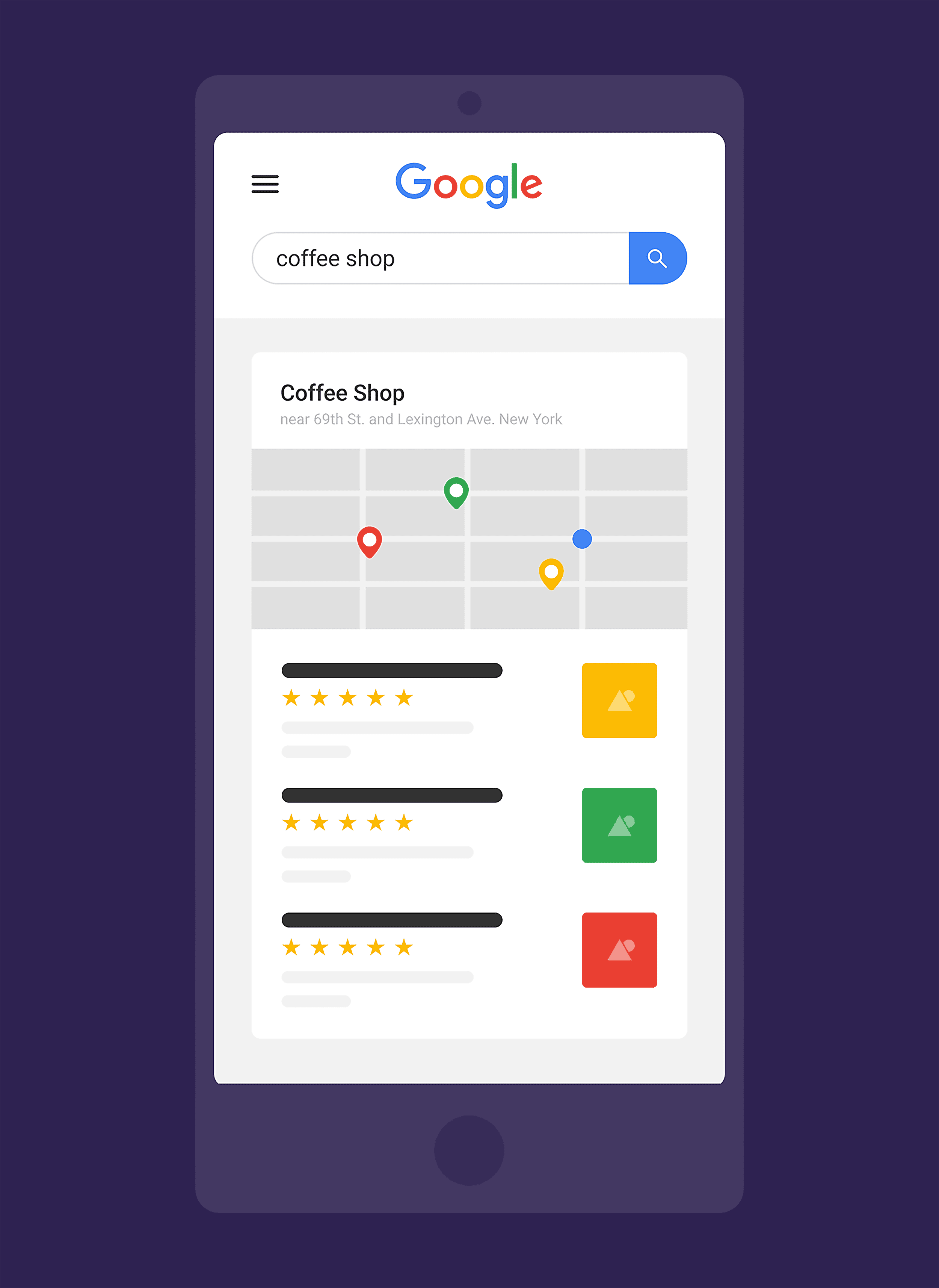 “coffee shop” NYC search – Location B "coffee shop" NYC search – Location B