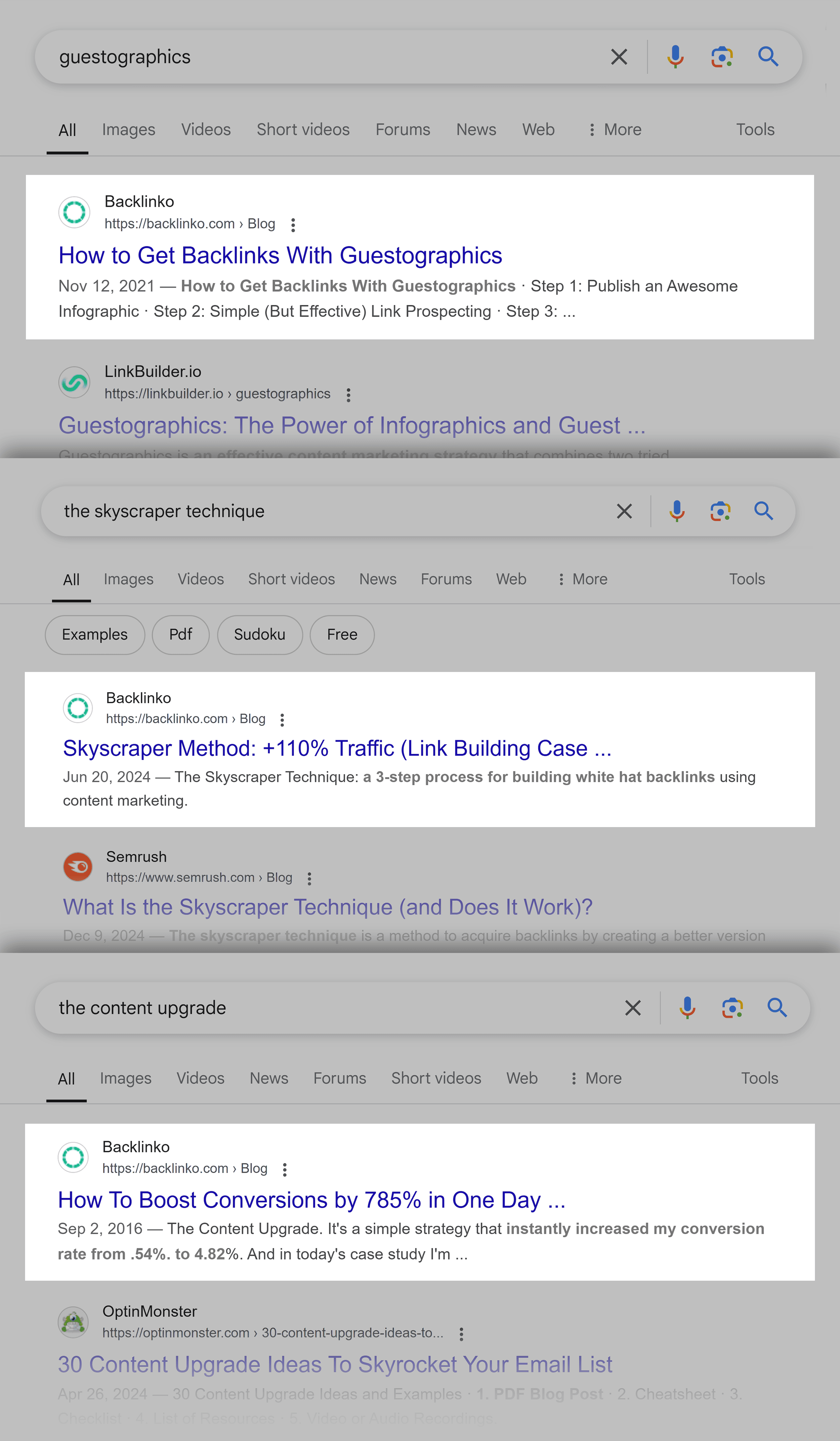 Google SERP Collage Google SERP Collage