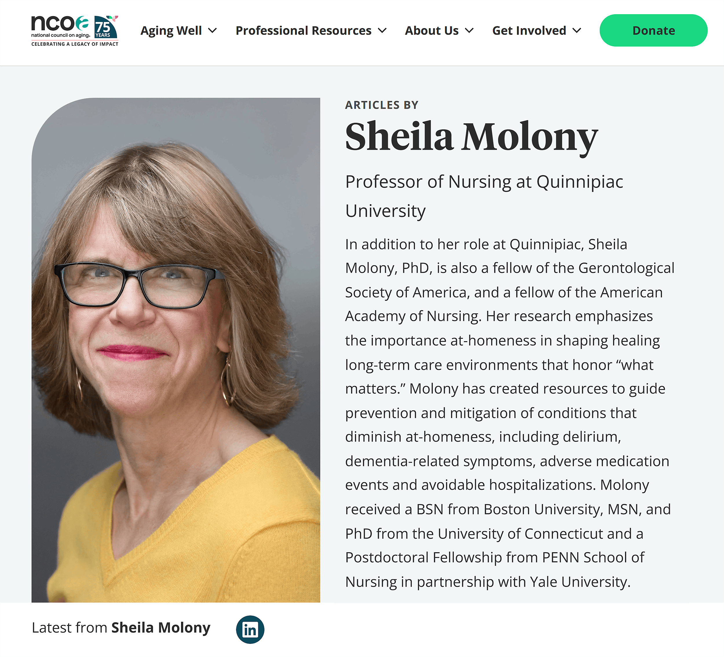 NCOA – Author – Sheila Molony